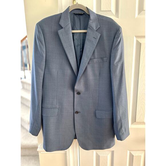 Ermenegildo Zegna x Saks Wool Steel Blue Slim fit Blazer 42L - Picture 1 of 9